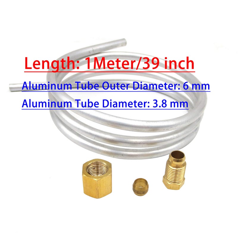 Meter Star 0.24"(6mm) Aluminum Tubing with compression olive Fittings M10x1 female and Male Length 1 meter/39 inch gas water heater parts - Image 2